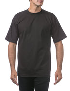 Pro Club Men's Heavyweight Cotton Short Sleeve Crew Neck T-Shirt, Black, Medium