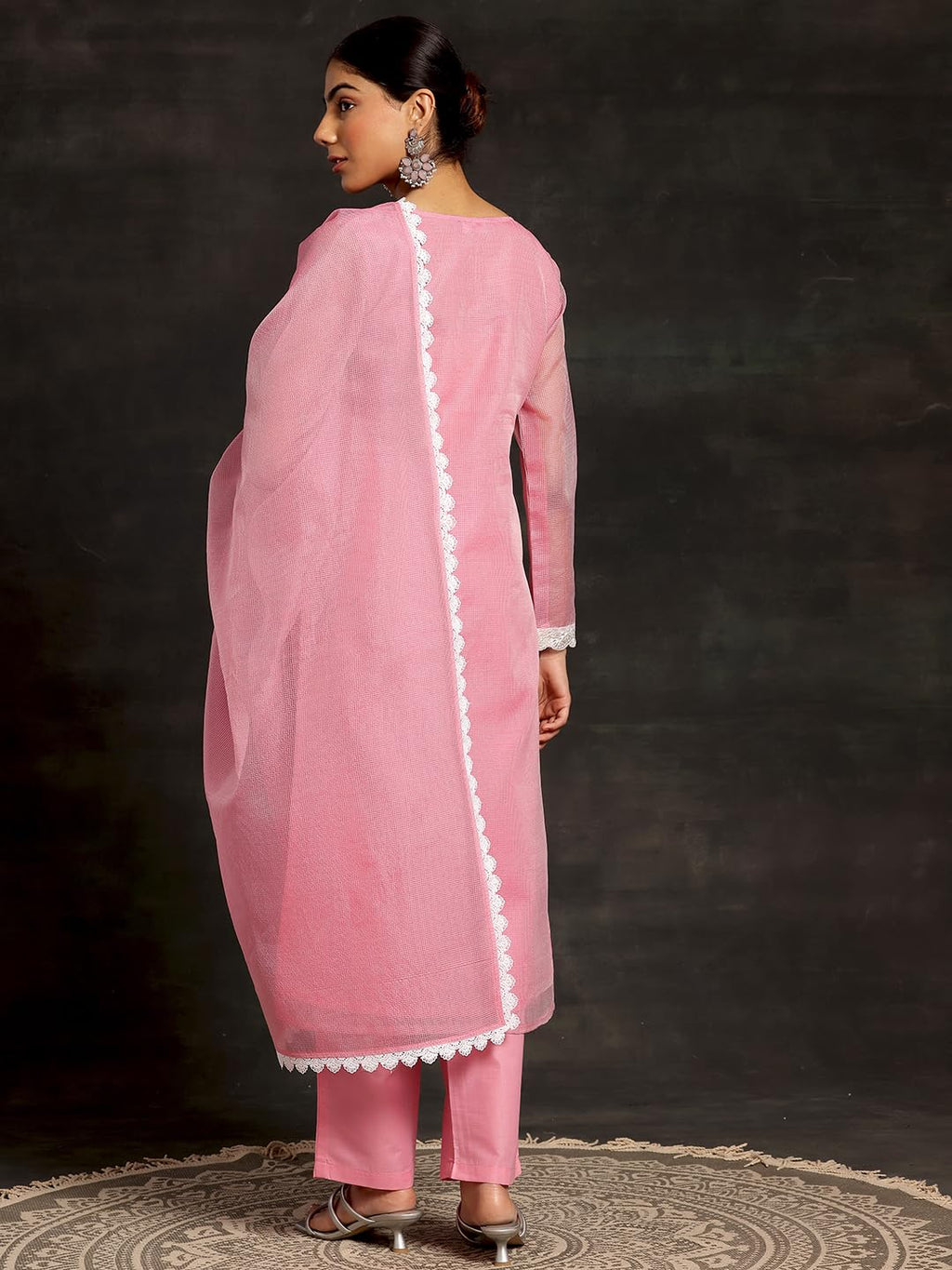 Libas WomenS Cotton Blend Kurta Set (272460R_Pink