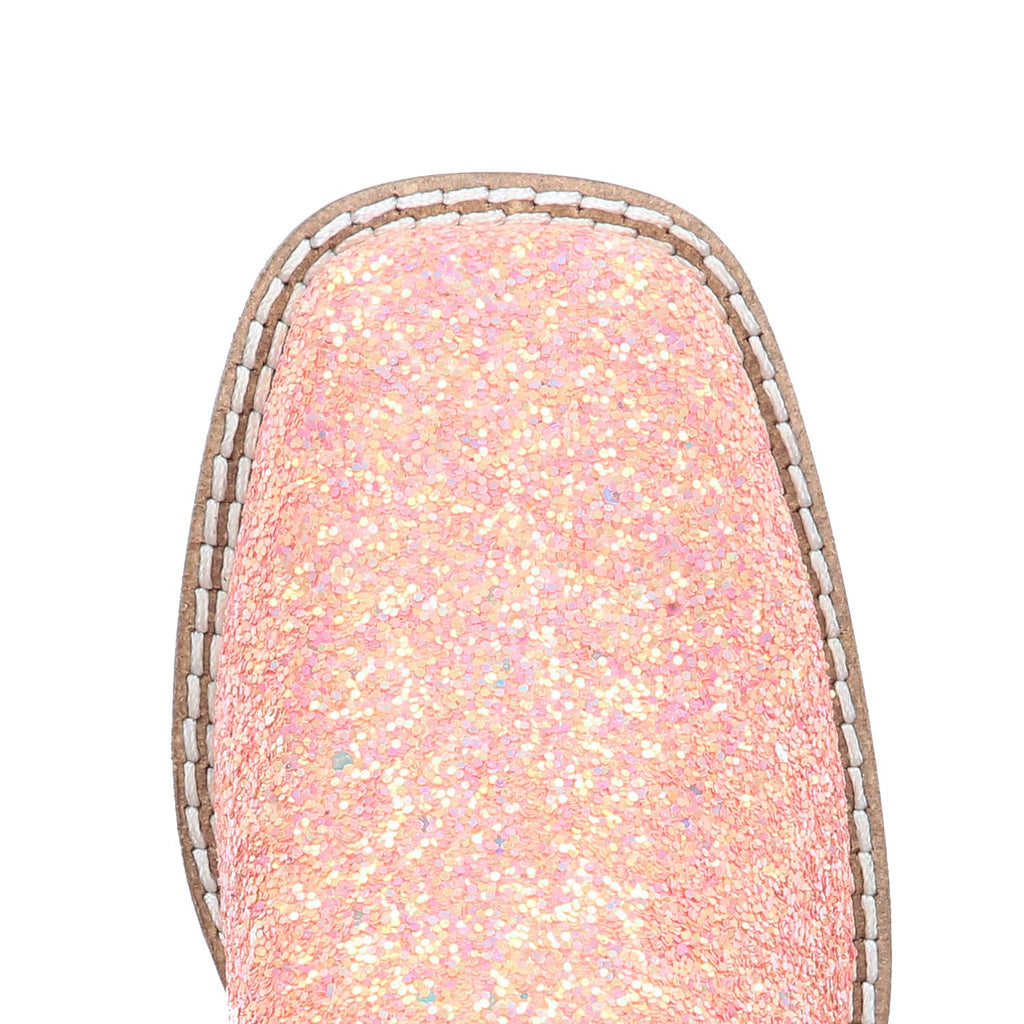 Smoky Children Ariel Pink Glitter, Crazy Horse Western Cowboy Boot, Size 6R