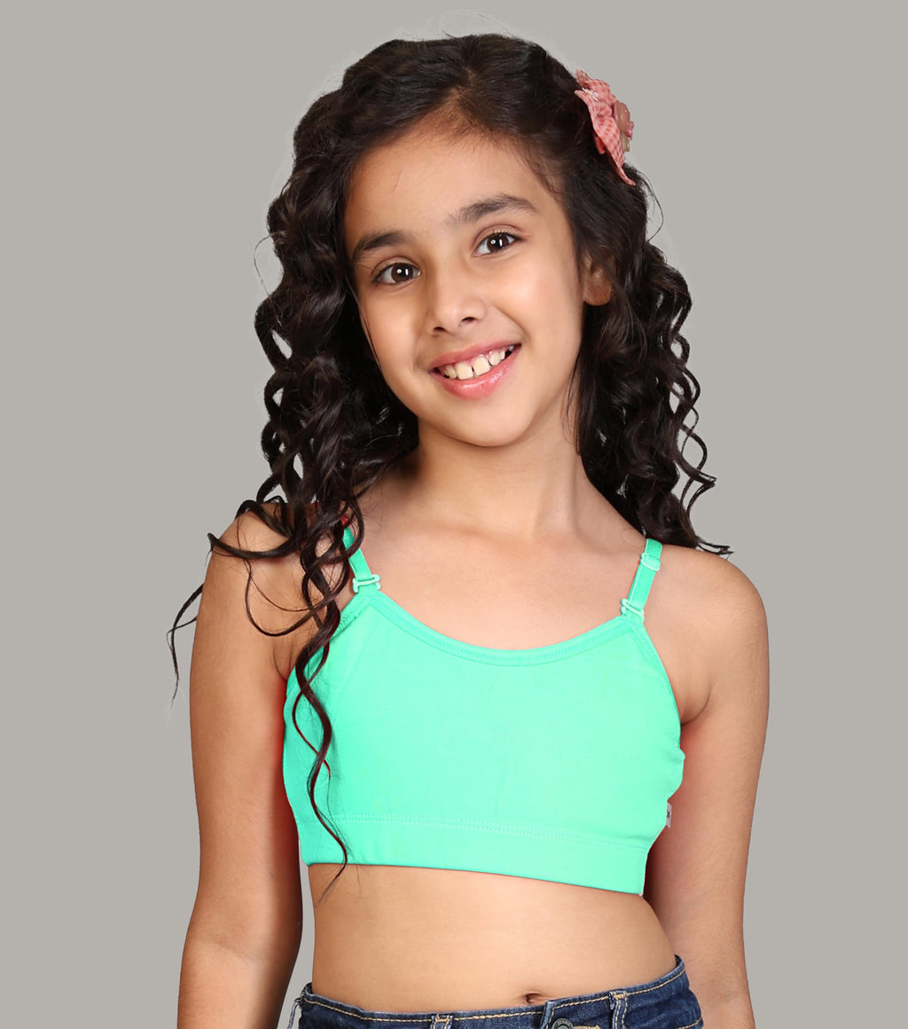 Kyda Kids Girls Antibacterial Cotton Solid Non Padded, Beginners Bra For Girls