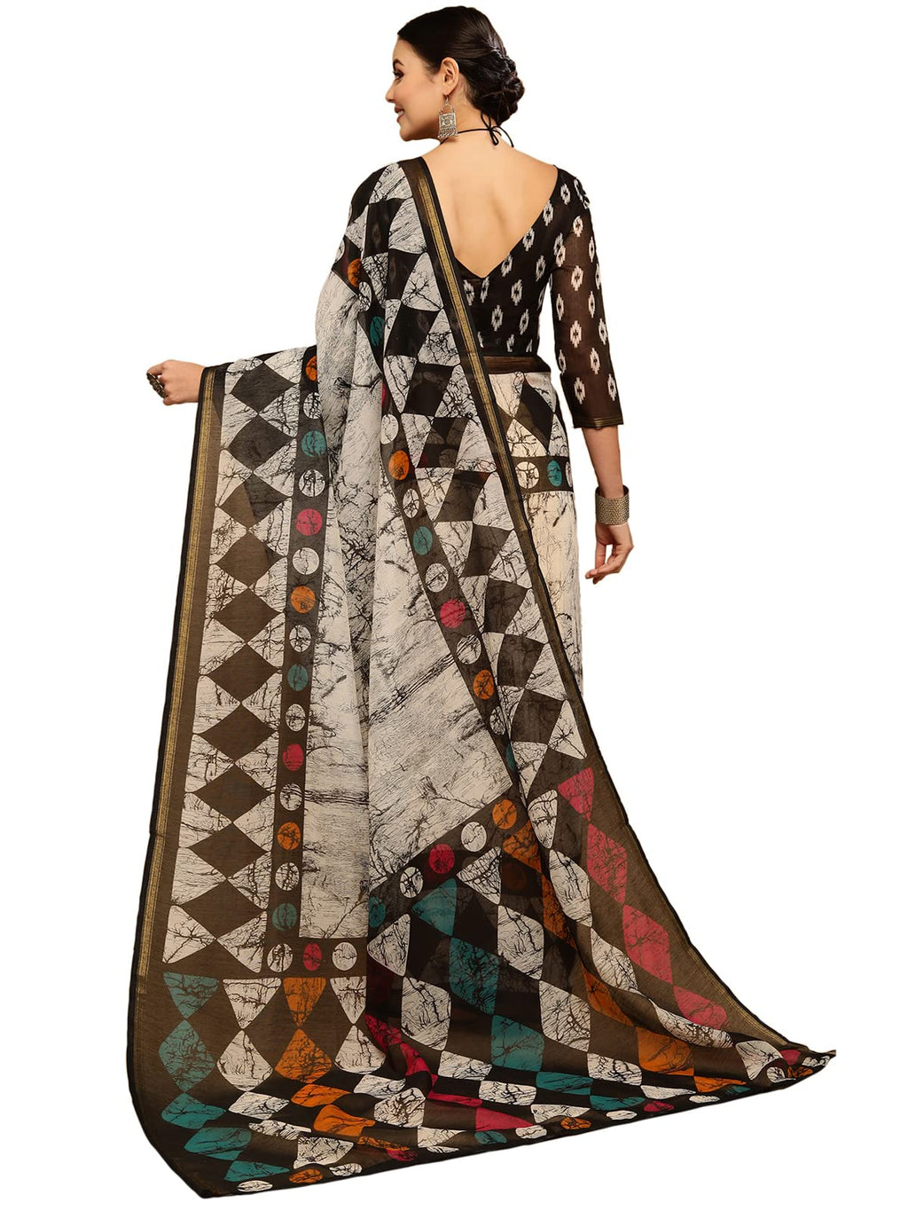 Satrani Womens Knit Cotton Blend Saree