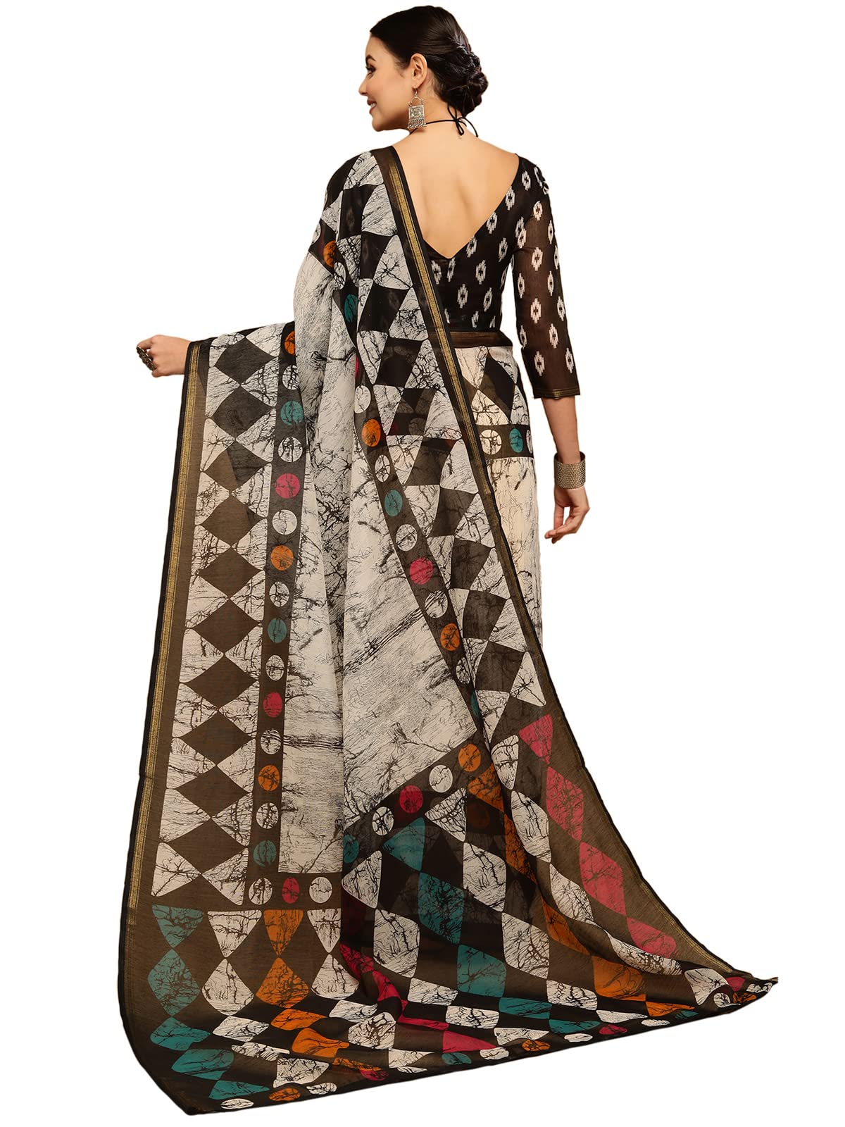 Satrani Womens Knit Cotton Blend Saree