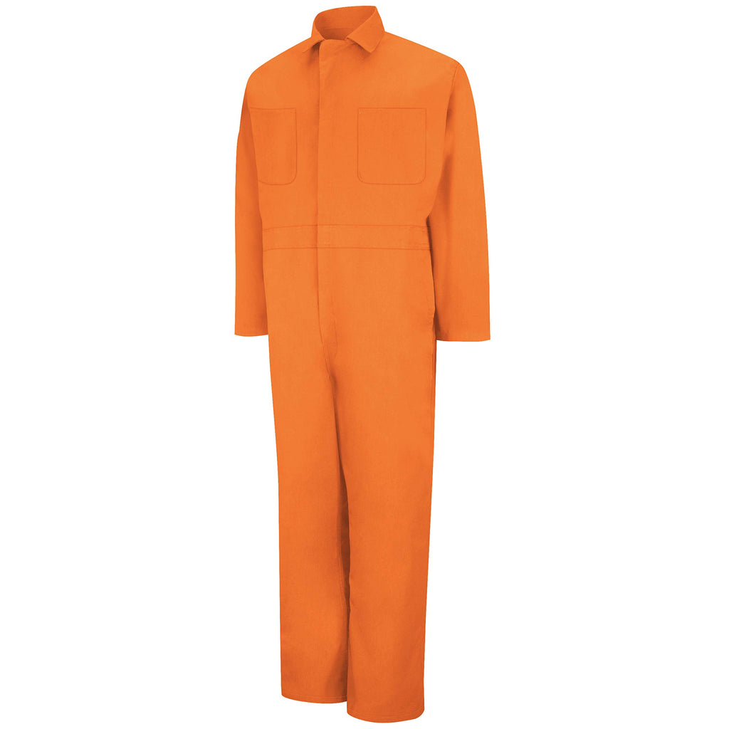 Red Kap Men's Tall Size Twill Action Back Coverall, Orange, 46 Long