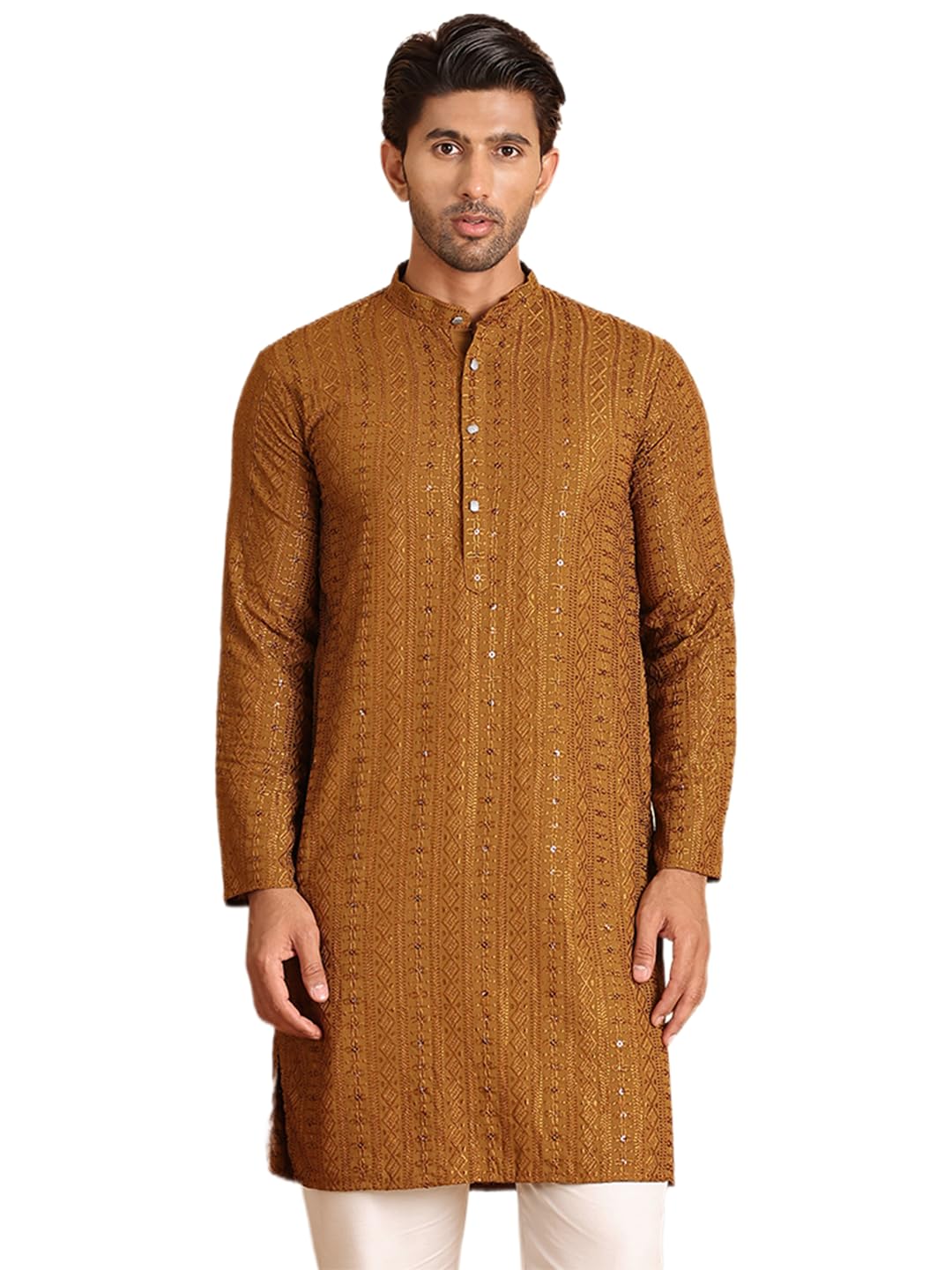 Jompers Mens Embroidered Straight Kurta