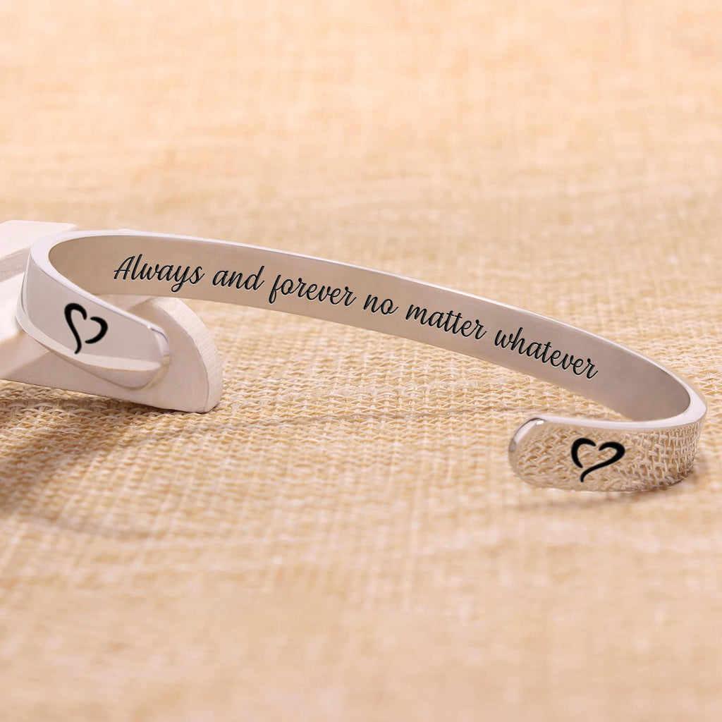 Btysun Gifts for Girlfriend Cuff Bracelets for Women Teen Gifts Best Friend Birthday Gift Stainless Steel Quotes Engraved Christ