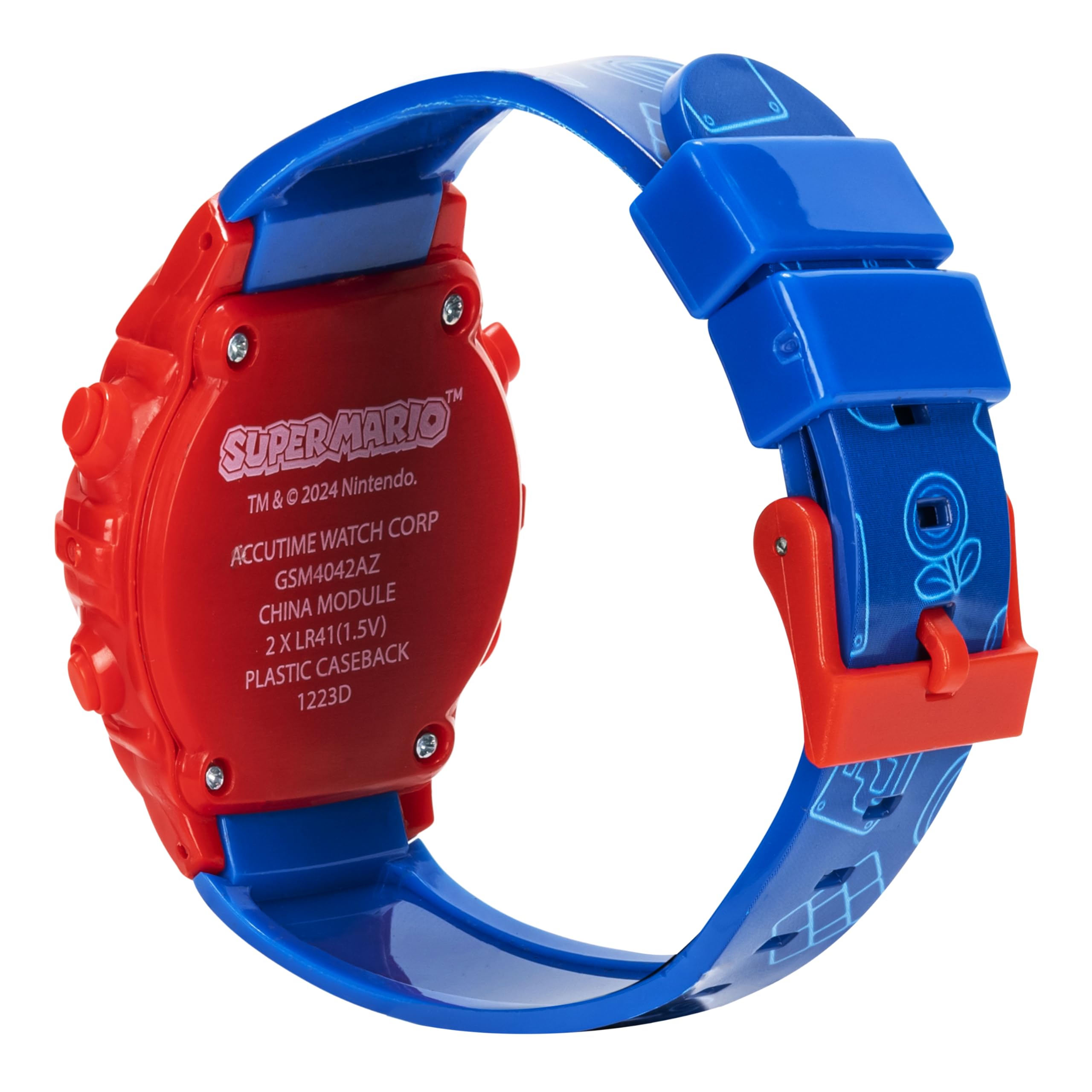 Accutime Super Mario Kids Digital Watch with Yoshi, LED Light Show, Soft Silicone Strap, Durable Kid-Friendly Design, Fun Time-T