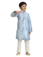 Manyavar Boys Art Silk Printed Kurta Pyjama Set (2pcs)(2-3 years)