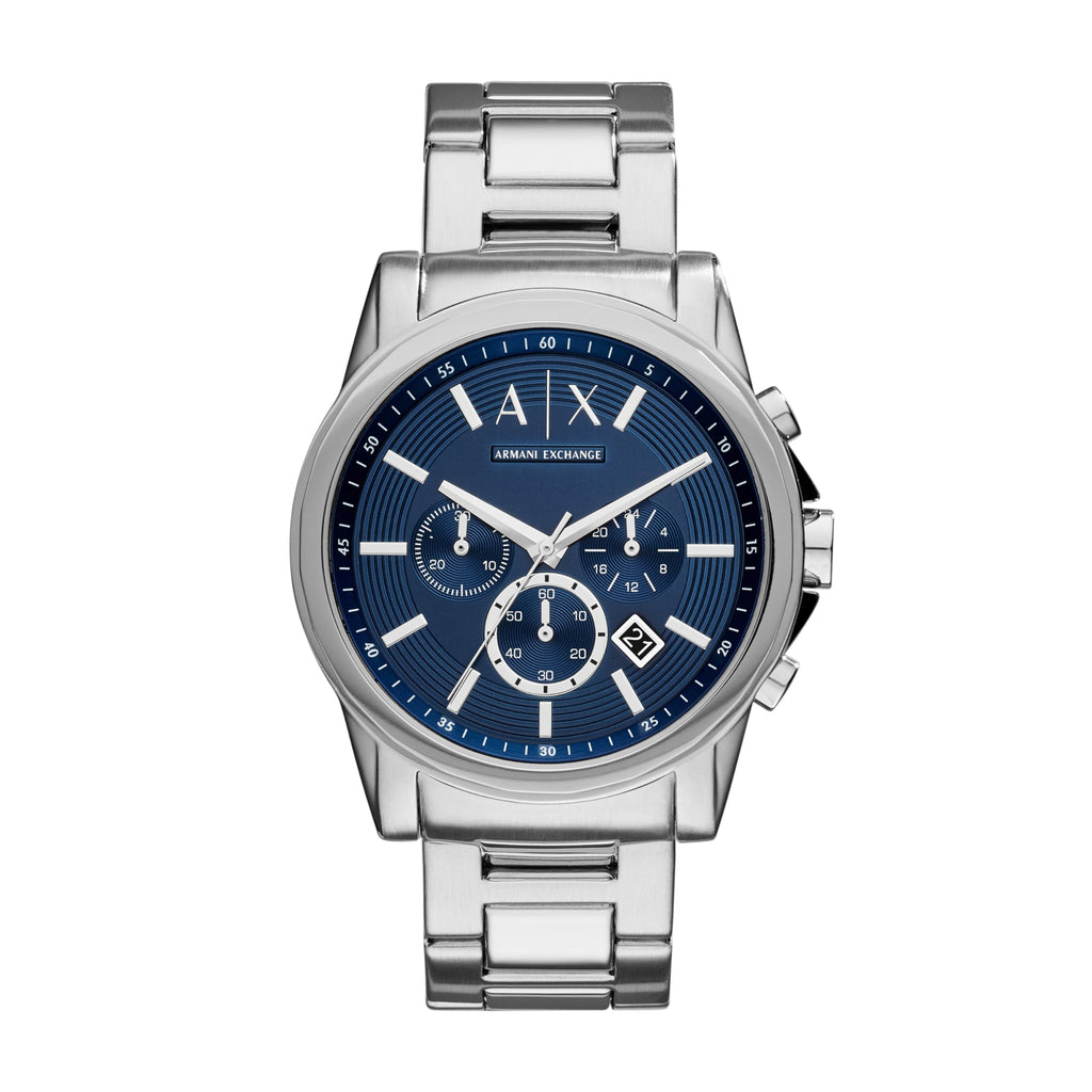 A|X ARMANI EXCHANGE Men's Chronograph Silver-Tone Stainless Steel Bracelet Watch (Model: A|X2509)