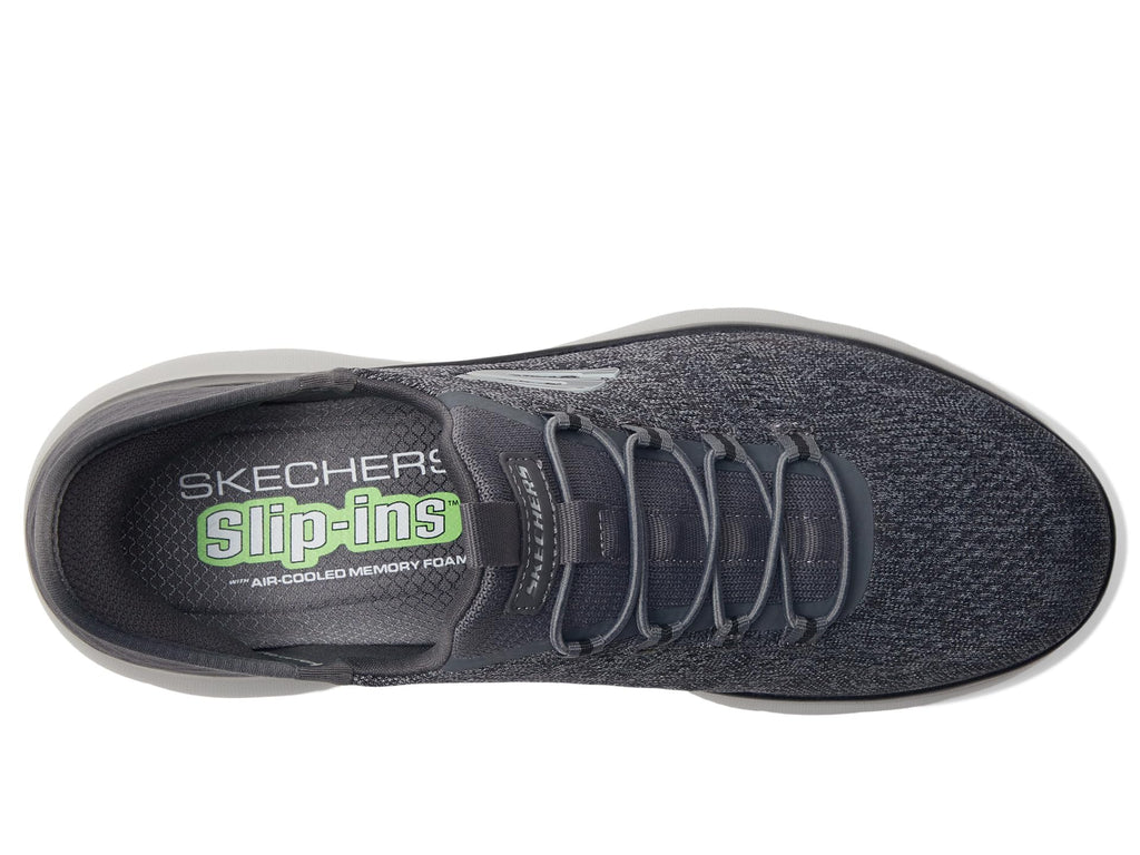 Skechers Men's Summits Key Pace Hands Free Slip-in Loafer, Charcoal/Black, 14 Wide