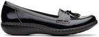 Clarks Women's Ashland Bubble Loafer, Black Crinkle Patent Synthetic, 8.5 M US