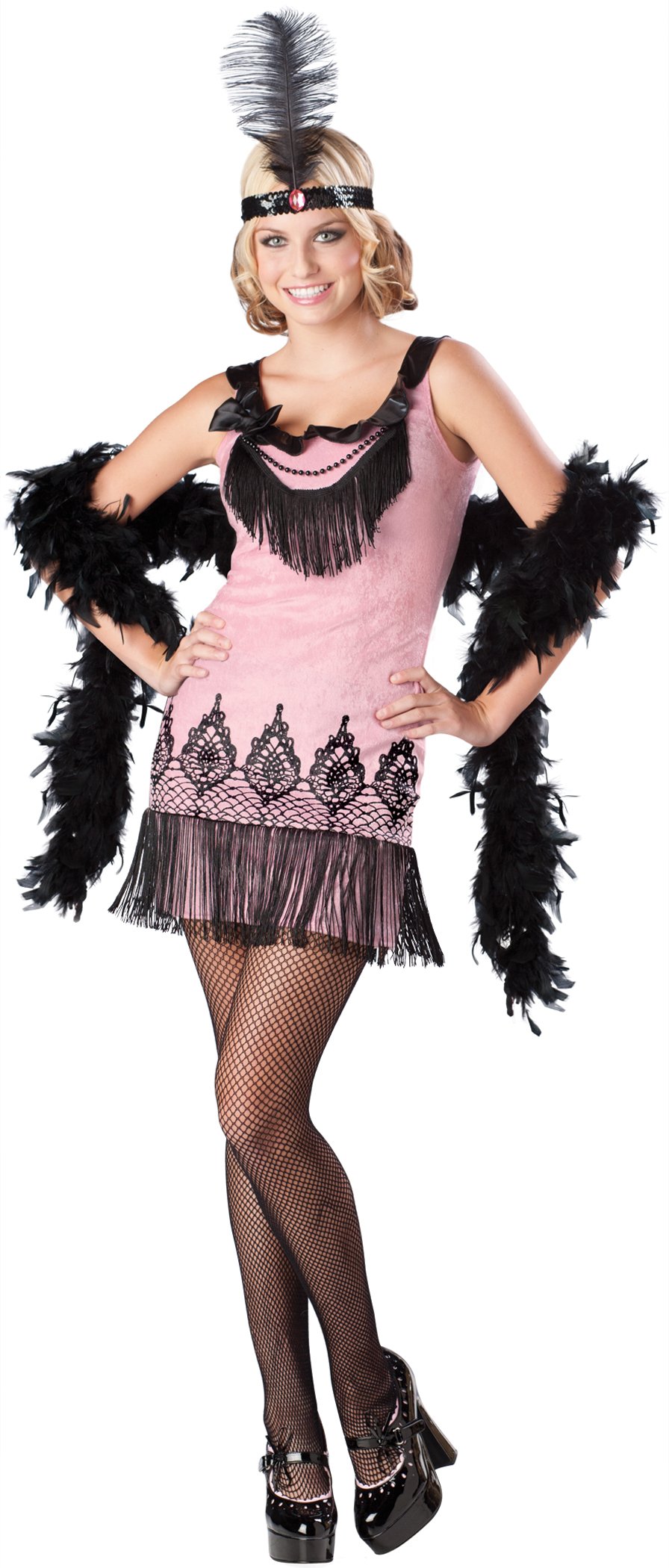 InCharacter Costumes Women's Flirty Flapper, Pink/Black, Large