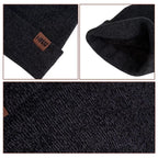 Winter 1-3 PCS Beanie Hat Gloves Scarf for Men and Women, Knit Thick Fleece Lined Warm Touchscreen Gloves Beanie Infitiny Scarf