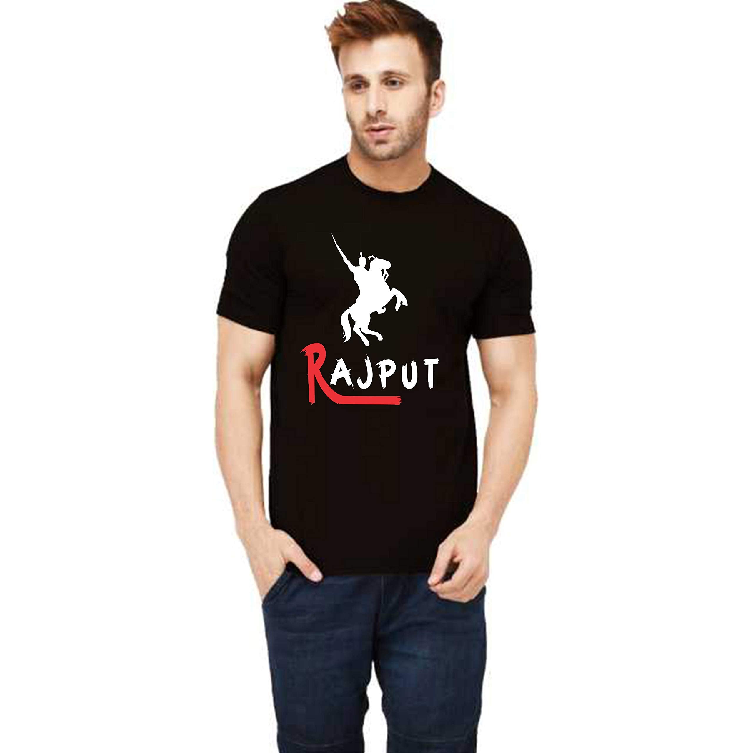 Uniplanet Store MenS Cotton T Shirt With Round Neck Half Sleeves Graphic Printed Pattern Regular Fit And Standard Length Black