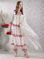 ANNI DESIGNER Womens Rayon Blend Anarkali Embroidered Kurta with Pant & Dupatta (RAASHI CREAM-VKS02_S_Cream_Small)