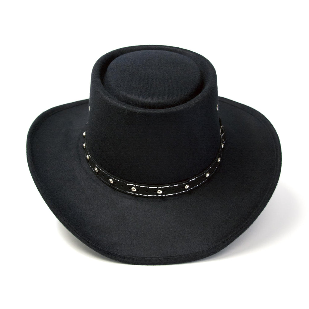 Western Express Faux Felt Gambler Cowboy Hat | Classic Cowboy & Cowgirl Hats for Kid's (US, Alpha, One Size, Black)