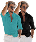 Zartha MenS Regular Fit Solid Pattern Cotton Blend Kurta With Spread Collar Long Sleeve And Standard Length | Shirt For Man