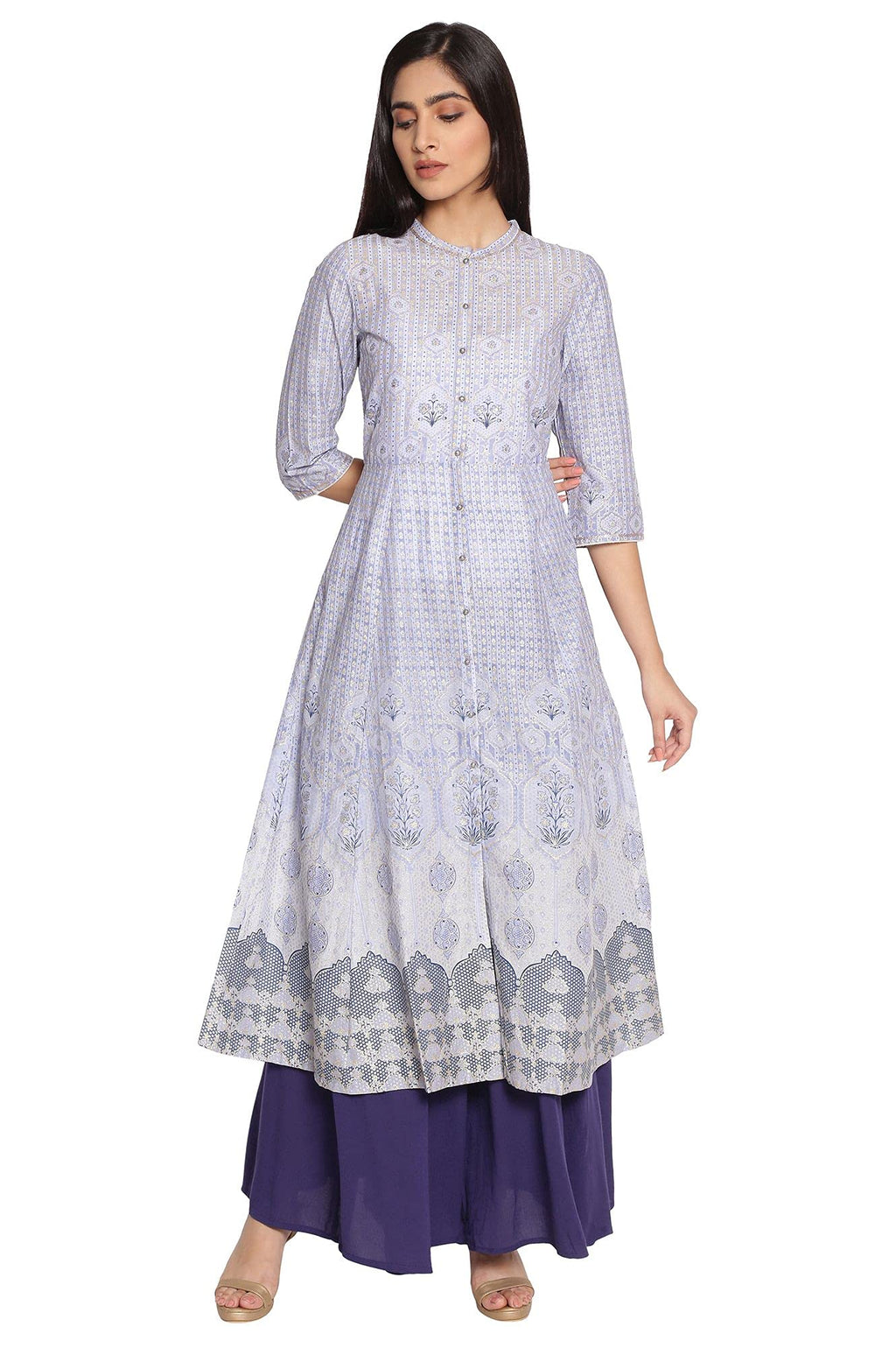 W For Woman Light Blue Kalidar Dress_21Auw13689-115117_S