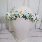 Floral Fall Camellia Flower Crown Rose Headpiece Wedding Bridal Flower Girl Halo Maternity Photo Props FL-03 (Ivory)