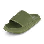 CUSHIONAIRE Men's Feather pool slide with +Comfort, Green 11