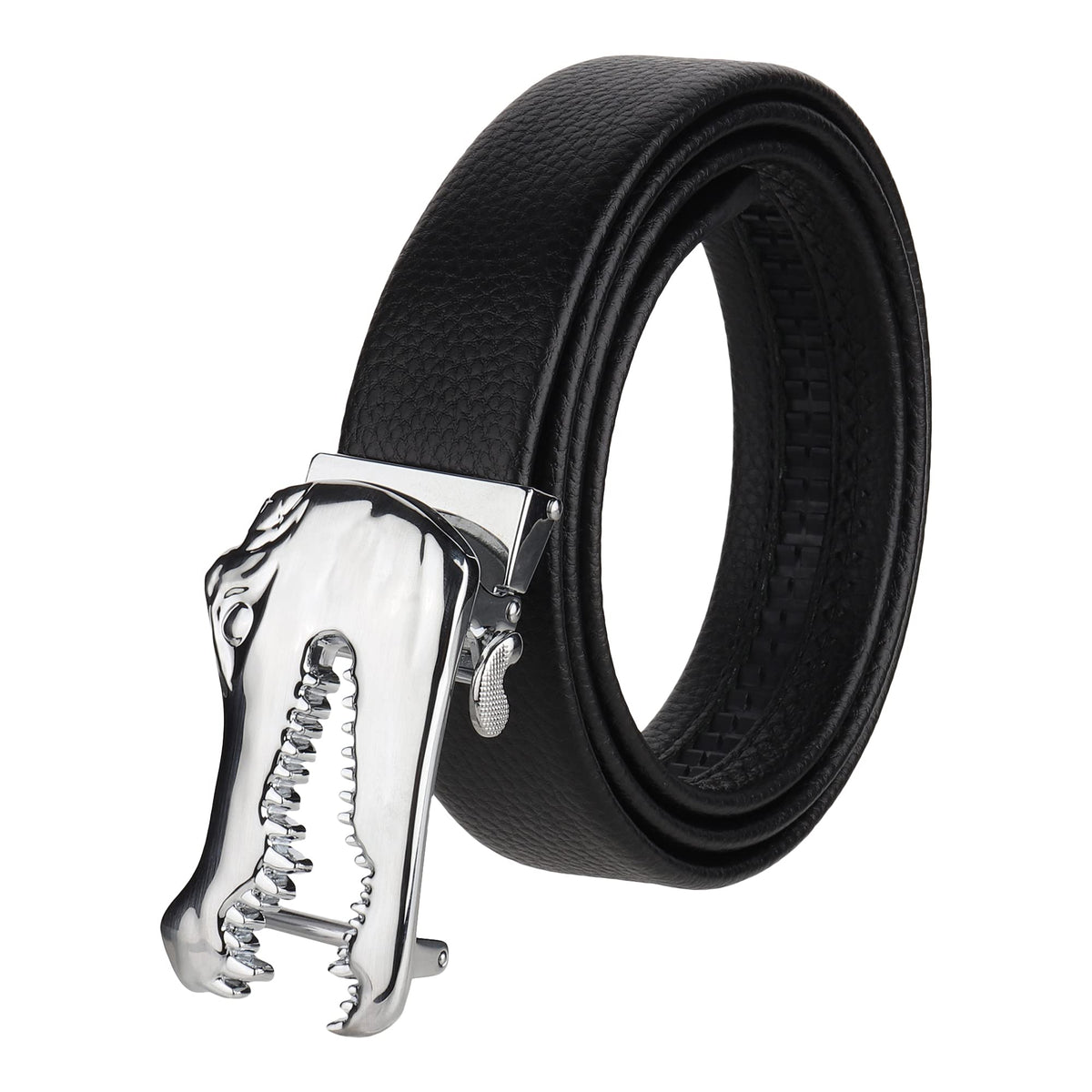 Zacharias MenS Artificial Leather 35 Mm Automatic Lock Belt (Pack Of 1) (S101_Black)