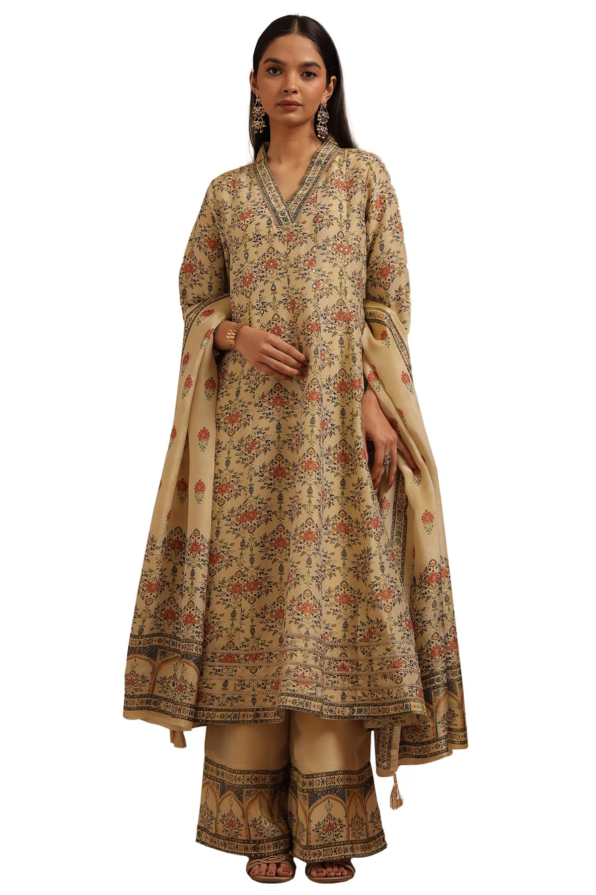 Soch Women Tissue Floral Print Suit Set with Sequins