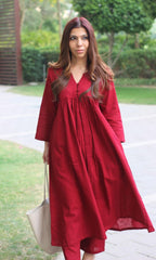 Anni Designer Women'S Rayon Viscose Solid A-Line Kurta With Pant