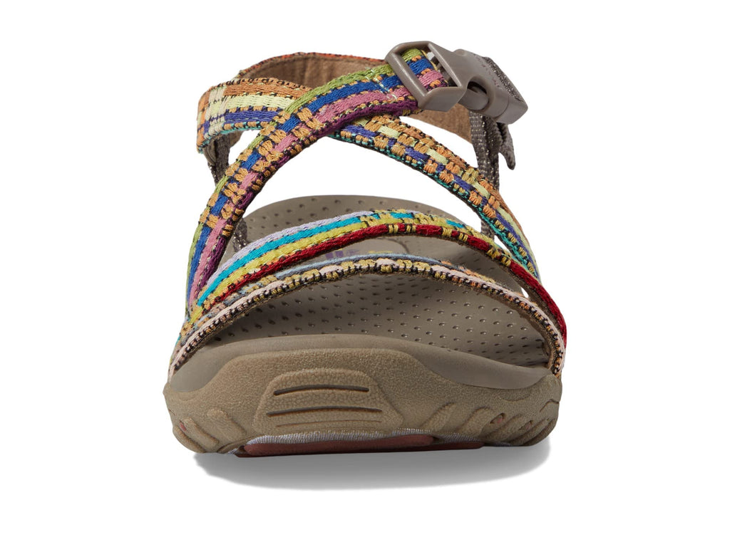 Skechers Women's Reggae-Sew Me-Boho Woven Strappy Slingback Sandal, Taupe Multi, 8