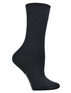Yomandamor Women's Best Seamless Crew Dress Black Socks,5 Pairs L Size