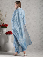 ANNI DESIGNER Womens Rayon Blend Straight Printed Kurta with Pant & Dupatta (SONEVA BLUE-VKS02_4XL_Blue_XXXX-Large)