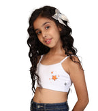 Kyda Kids Girls Antibacterial Printed Cotton Non Padded, Beginners Bra For Girls