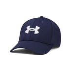 Under Armour Men's Blitzing Cap Stretch Fit, (410) Midnight Navy / / White, Small/Medium