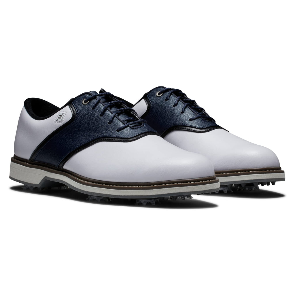 FootJoy Men's FJ Originals Golf Shoe, White/Navy, 9.5 Wide