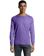 Unisex garment-Dyed Long-Sleeve T-Shirt with Pocket - NEW RAILROAD - S(D0102H7YT2X)