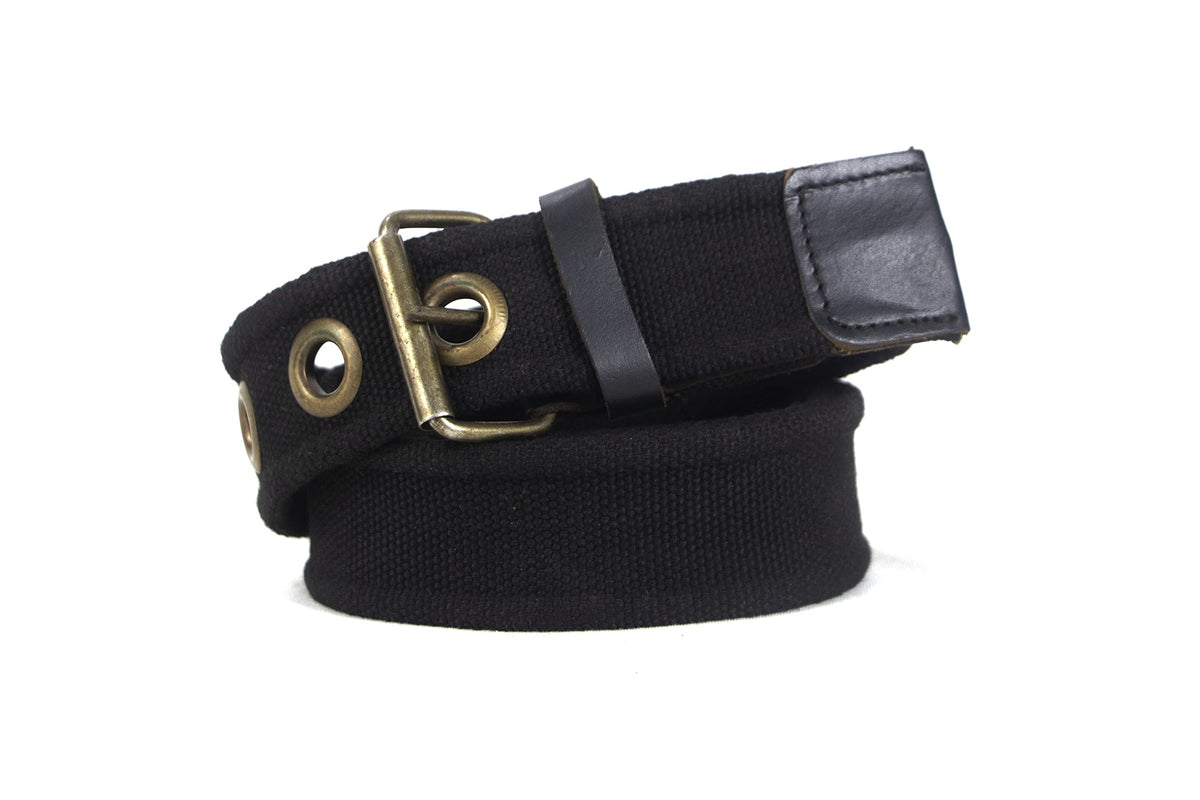 Urbanity MenS 1.75 Inch Canvas Belt With Genuine Leather Loop End Tip With Metal Buckle 34