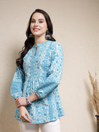 Stylum Womens Floral Printed Cotton Top