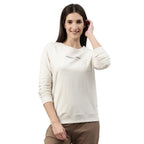 Enamor E079 Crew Neck Stretch Cotton Basic Sweatshirt for Women with Long Sleeves