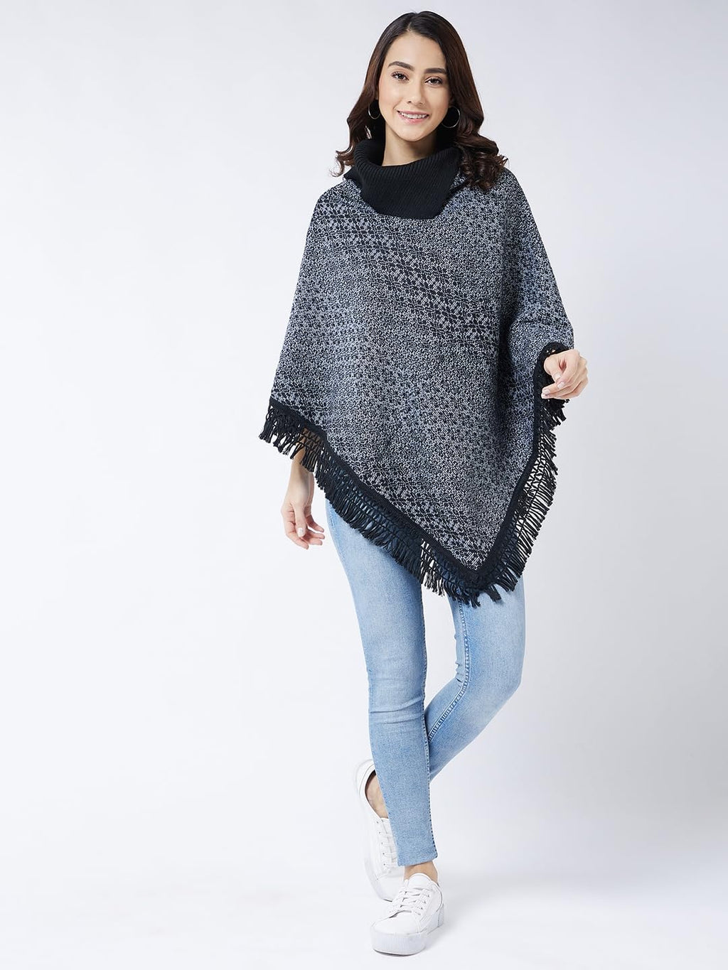 Pivl Wool Blend Striped Poncho for Women