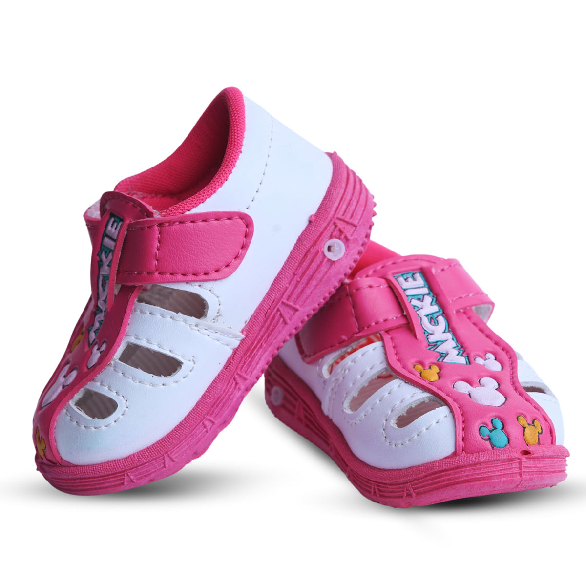 Kids ChuChu Sound Musical First Walking Cozy Sandals For Baby Boys And Baby Girls Age 922 Months (White Pink, 15 Months) 15-18