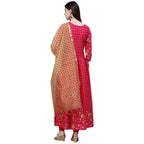 Stylum WomenS Checkered Rayon Kurta Dupatta Set