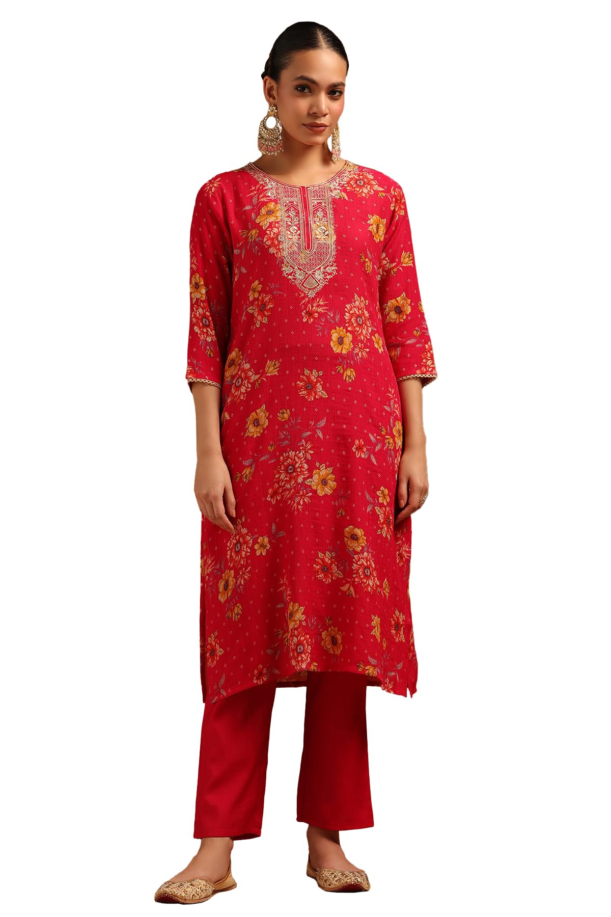 Soch Women Desert Storm Floral Kurta Set with Thread Work