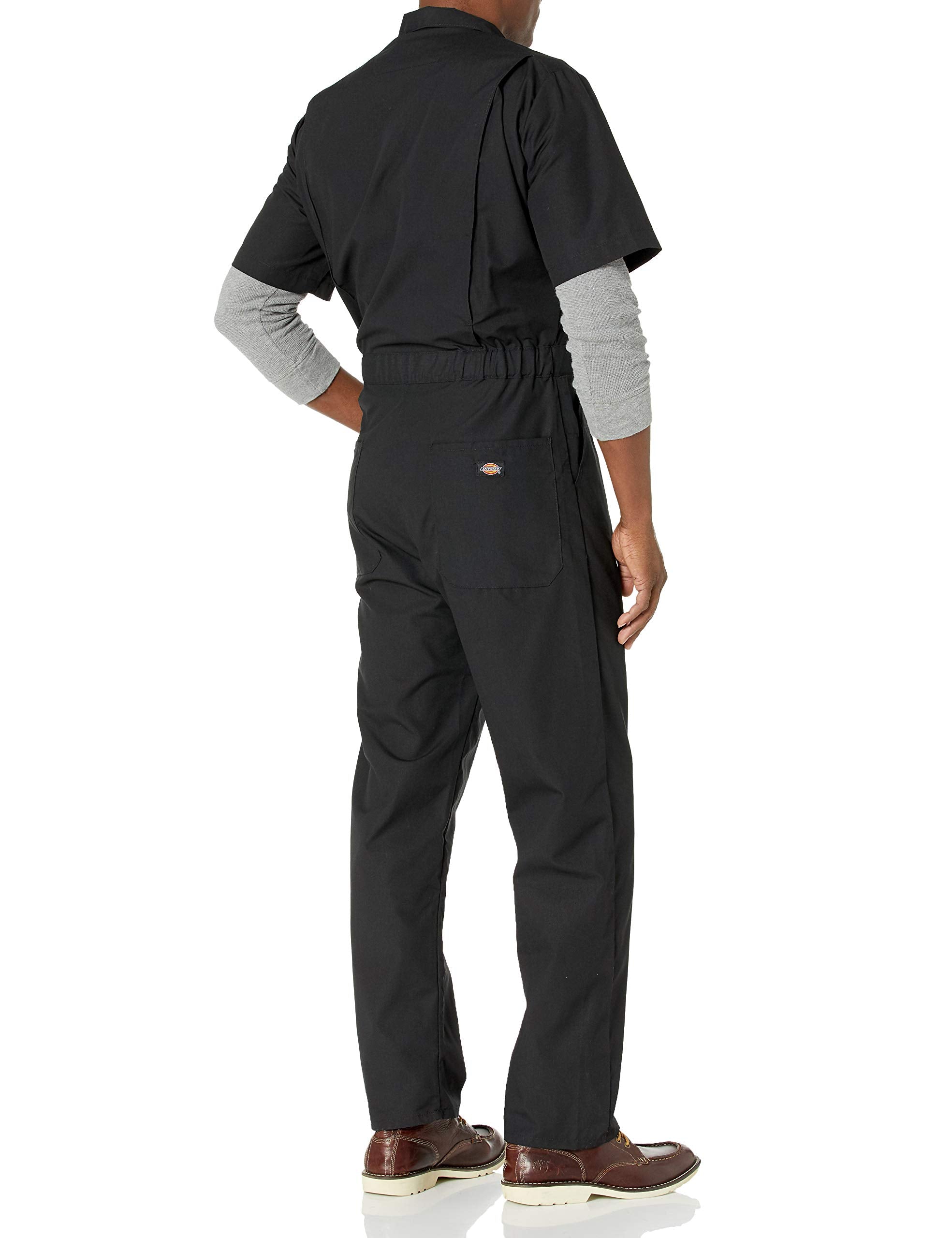 Dickies Men's Short Sleeve Coverall, Black, Small Regular