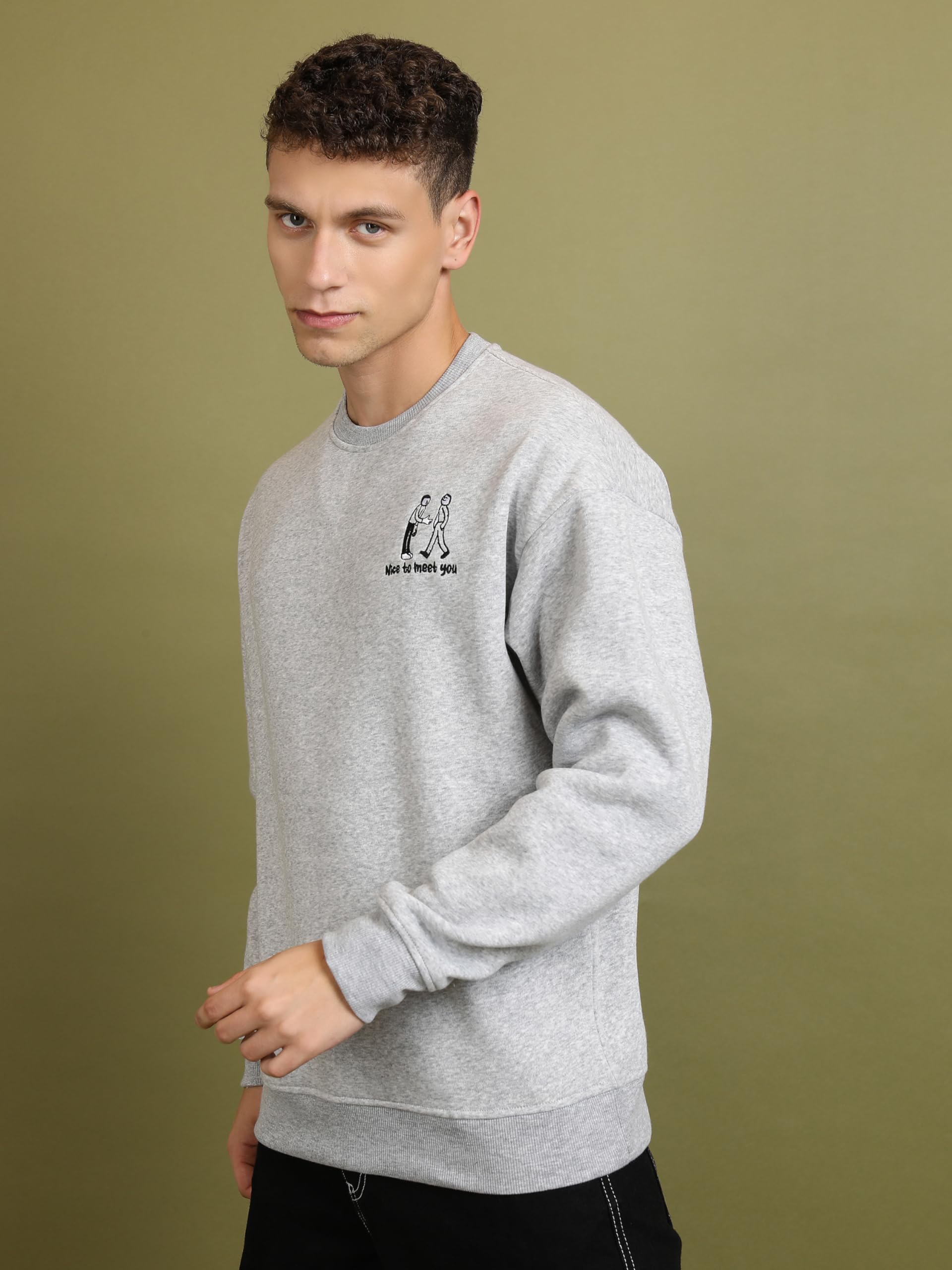 Ketch Men Full Sleeve Slim Fit Sweatshirt Khss000001 Yellow L