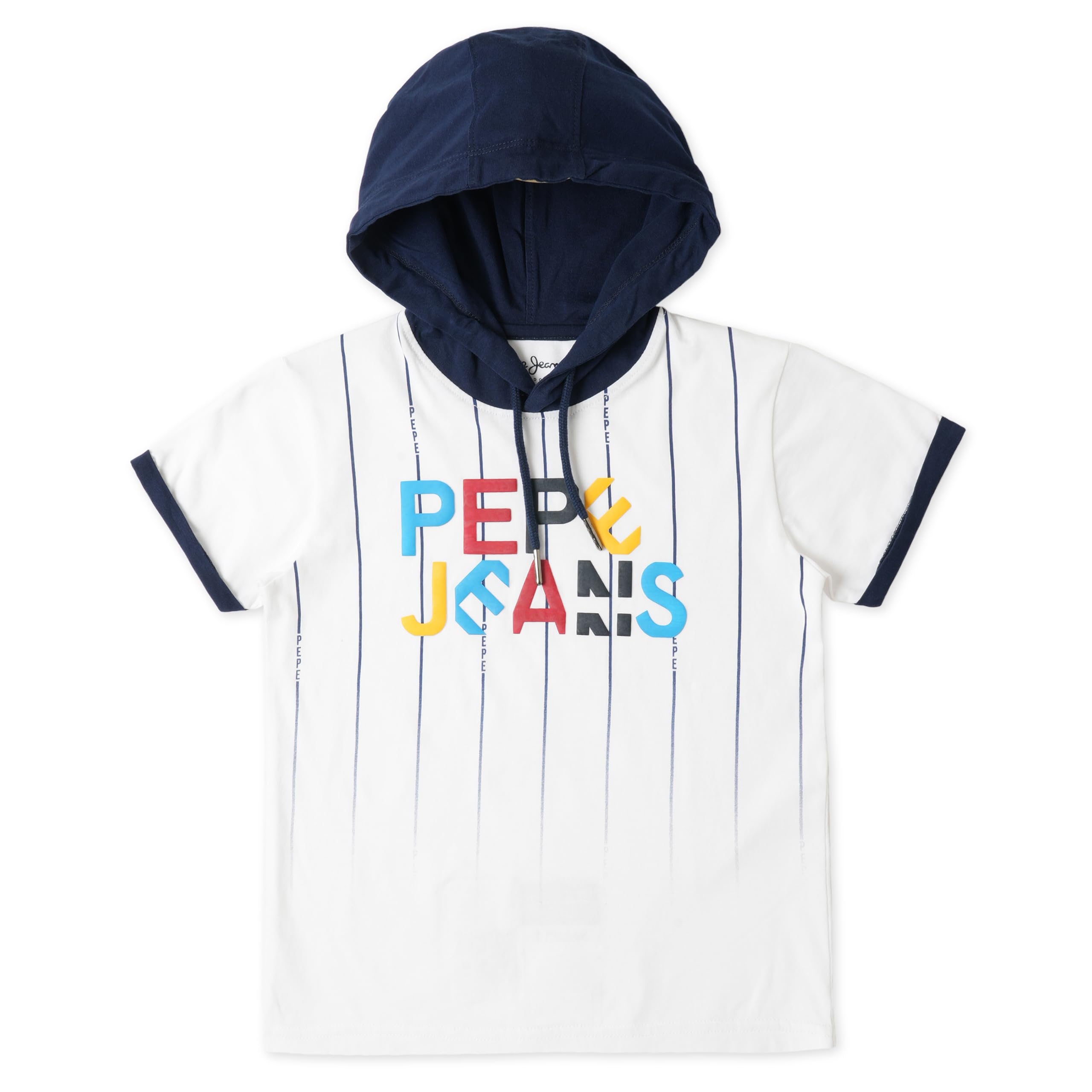 Pepe Jeans Roger Jr Ss Hoodie T-Shirt, White, 6