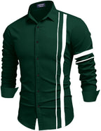 Bellstone Mens Solid Regular Fit Shirt (B-8200_Dark Green