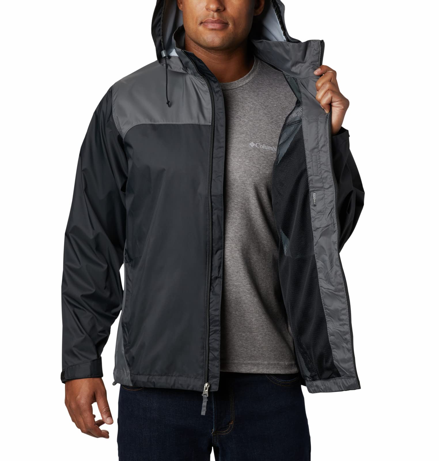 Columbia Men's Glennaker Lake Rain Jacket, Black/Grill, Medium