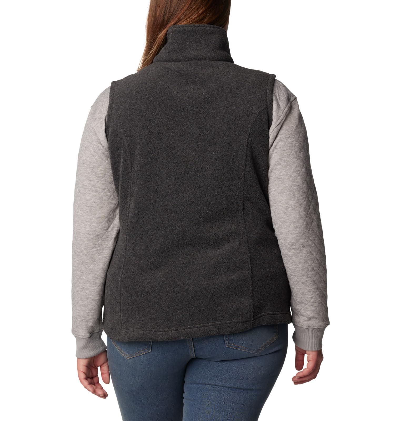 columbia Womens Benton Springs Vest, charcoal Heather, 1X Plus