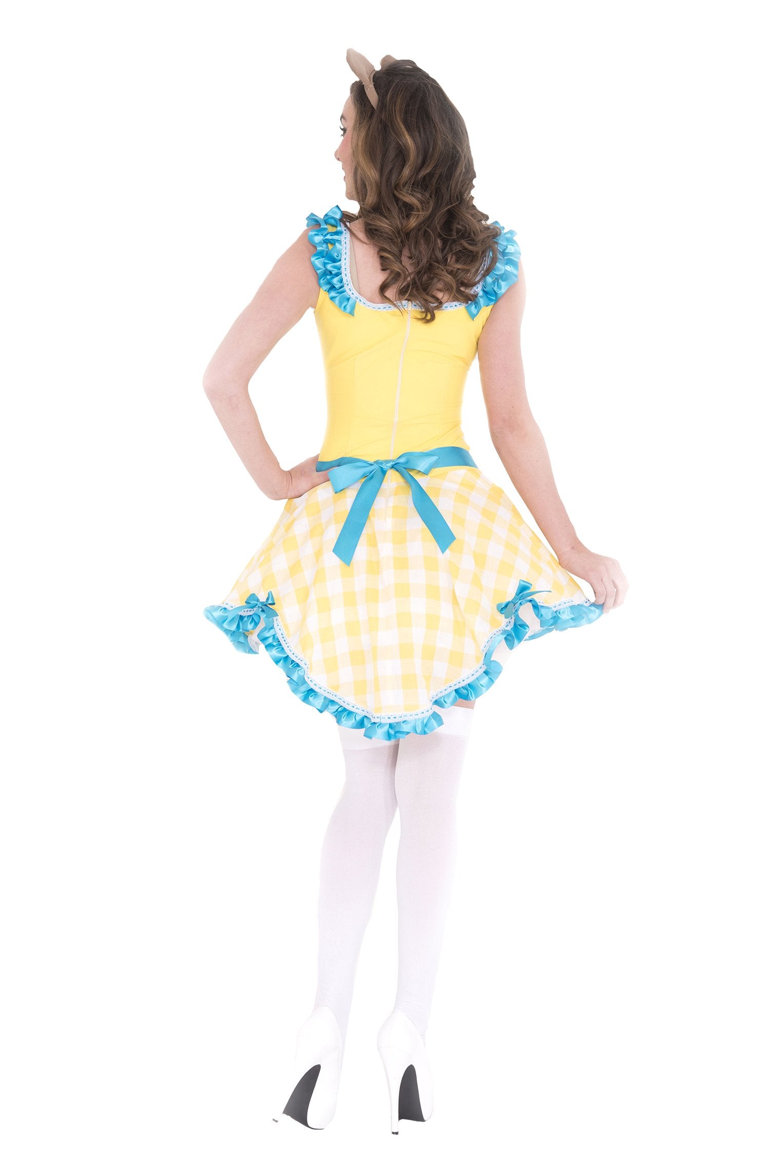 Music Legs 70646-XS 2 Piece Puffy Dress with Attached Apron & Bow with Bear Ears&#44; Extra Small