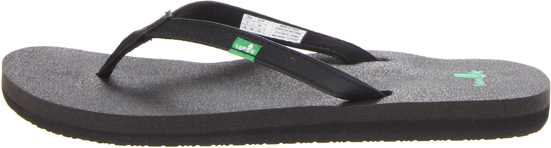 Sanuk Women's Yoga Joy Sandal, Black, 9 M US