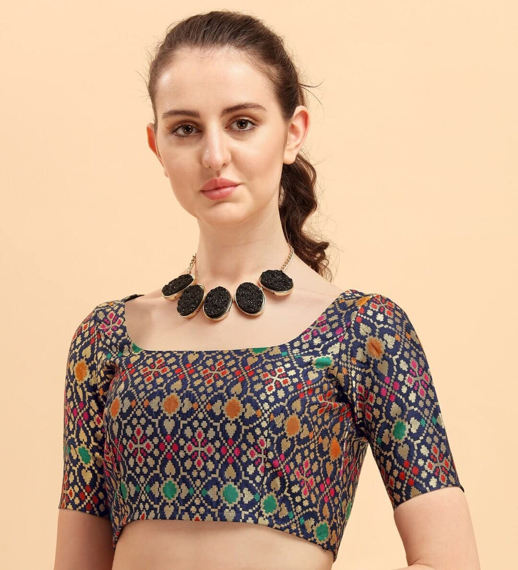 Shasmi Maroon Embellished Solid Georgette Saree With Blouse Piece