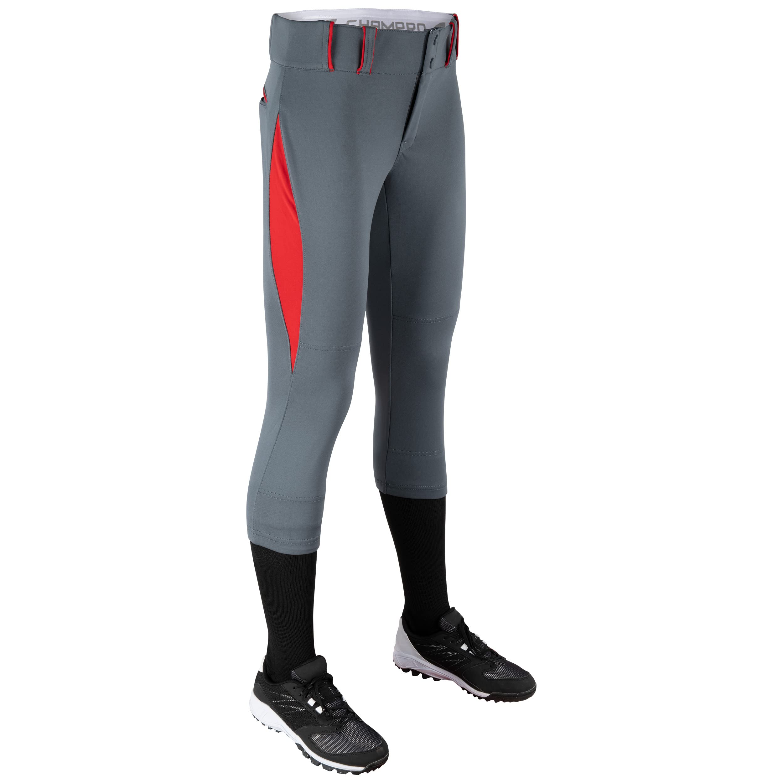 Champro Surge Traditional Low-Rise Fastpitch Softball Pant with Contrast-Color Braid Piping - Small